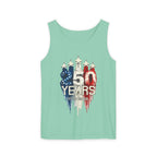 50 Years American Flag Castle Tank Top for Celebratory Wear