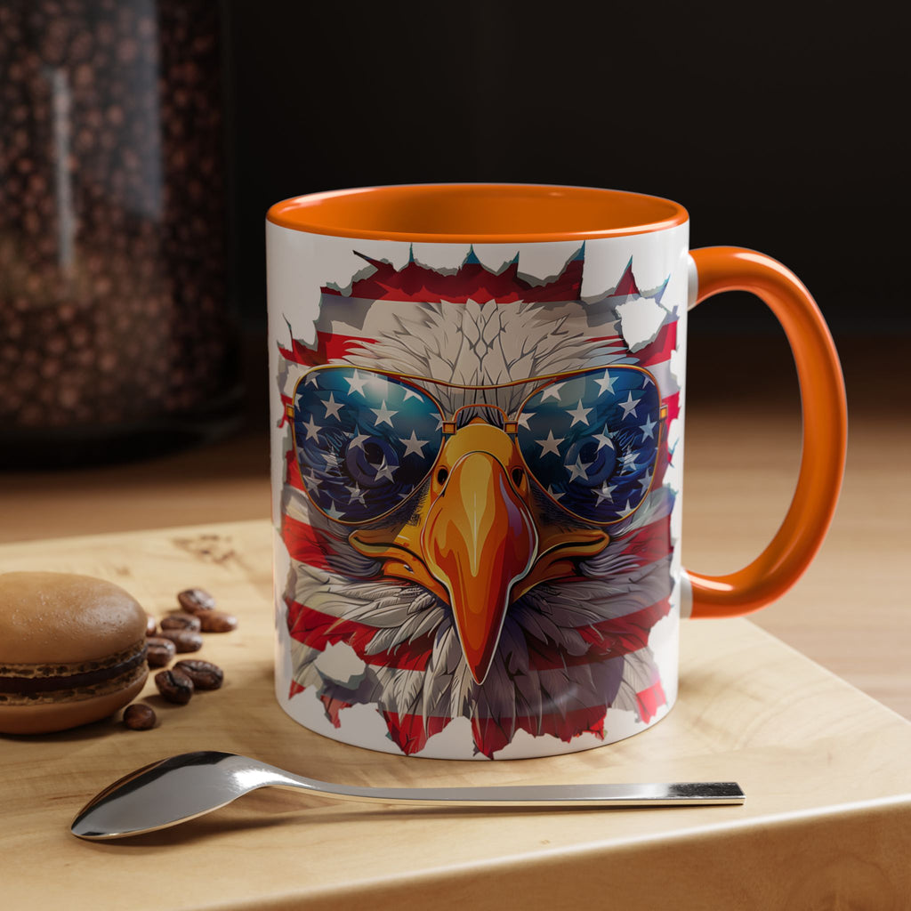 American Bald Eagle Accent Coffee Mug with Stars & Stripes