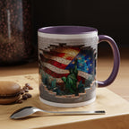 American Flag & Statue of Liberty Accent Coffee Mug – Patriotic USA Ceramic Mug