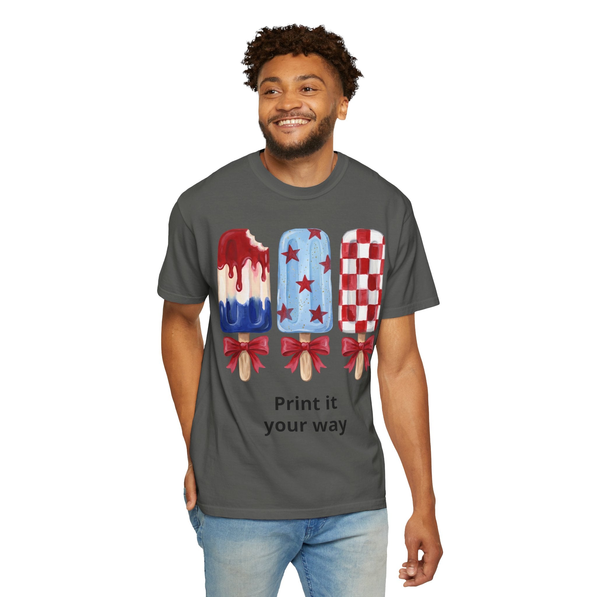 Patriotic Popsicle T-Shirt — Red, White & Blue Fourth of July Tee