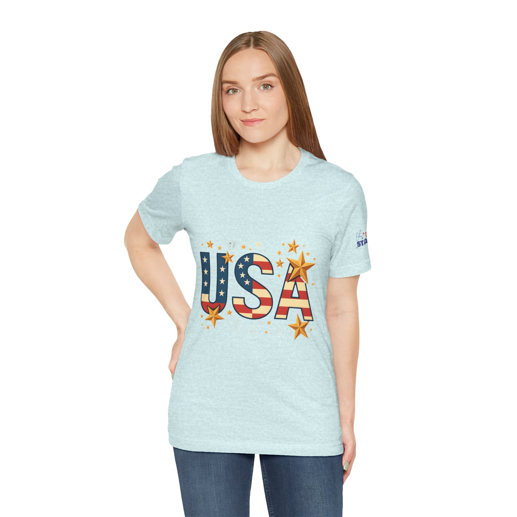 USA Flag Stars T-Shirt — Patriotic American Independence Day Tee