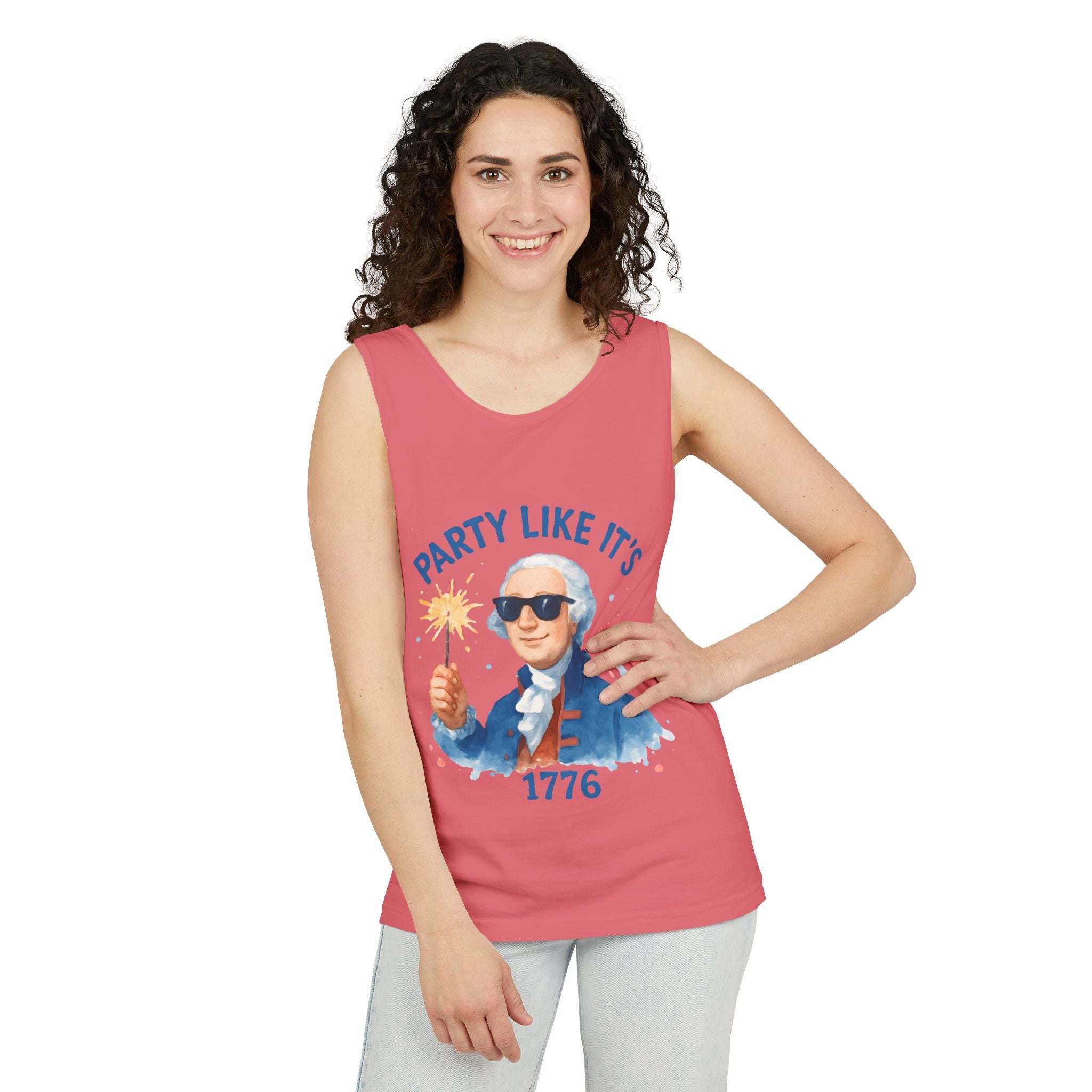 Party Like It's 1776 Tank Top — Patriotic George Washington Graphic