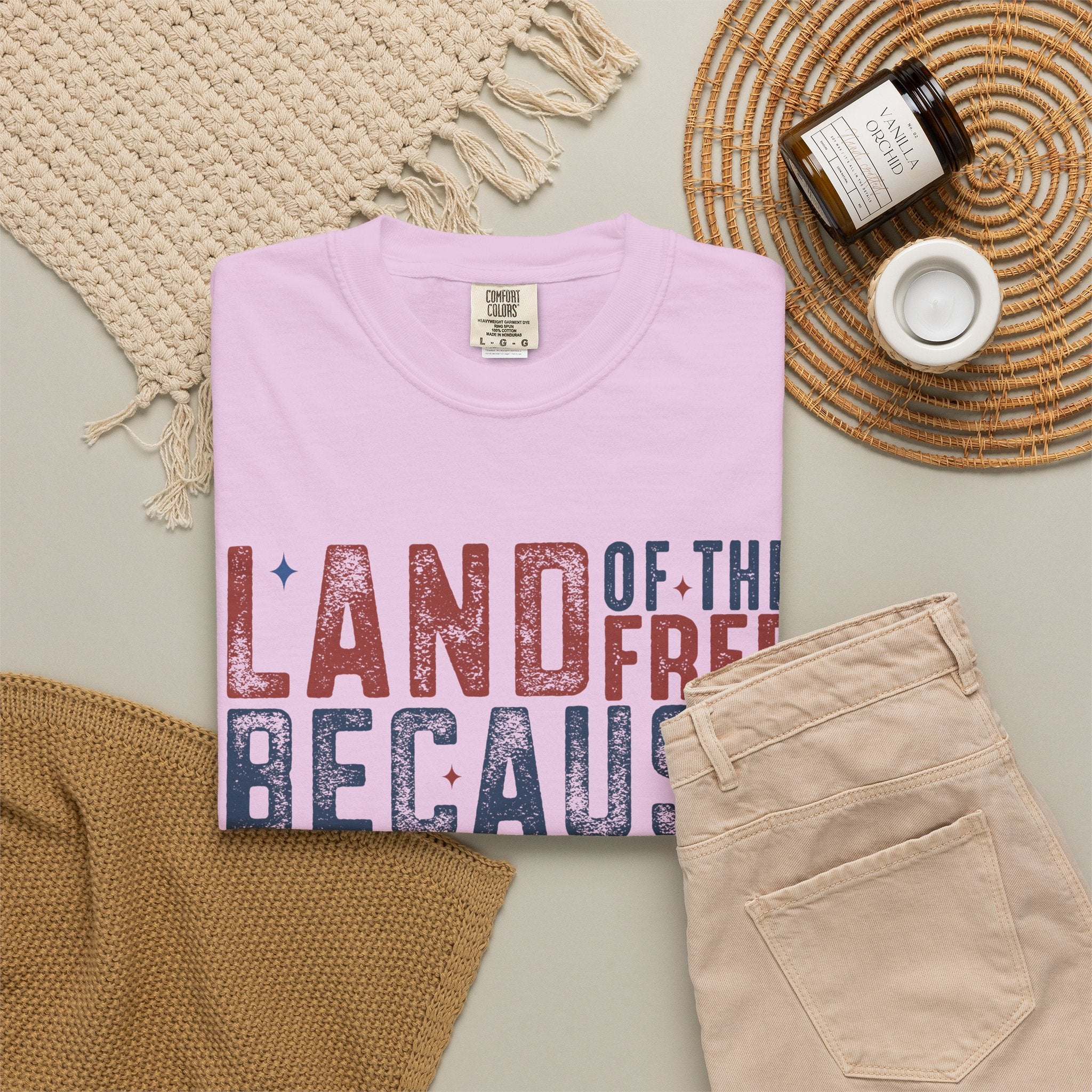 Patriotic T-Shirt: Land of the Free Because of the Brave