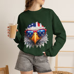 Eagle American Flag Sunglasses Crewneck Sweatshirt