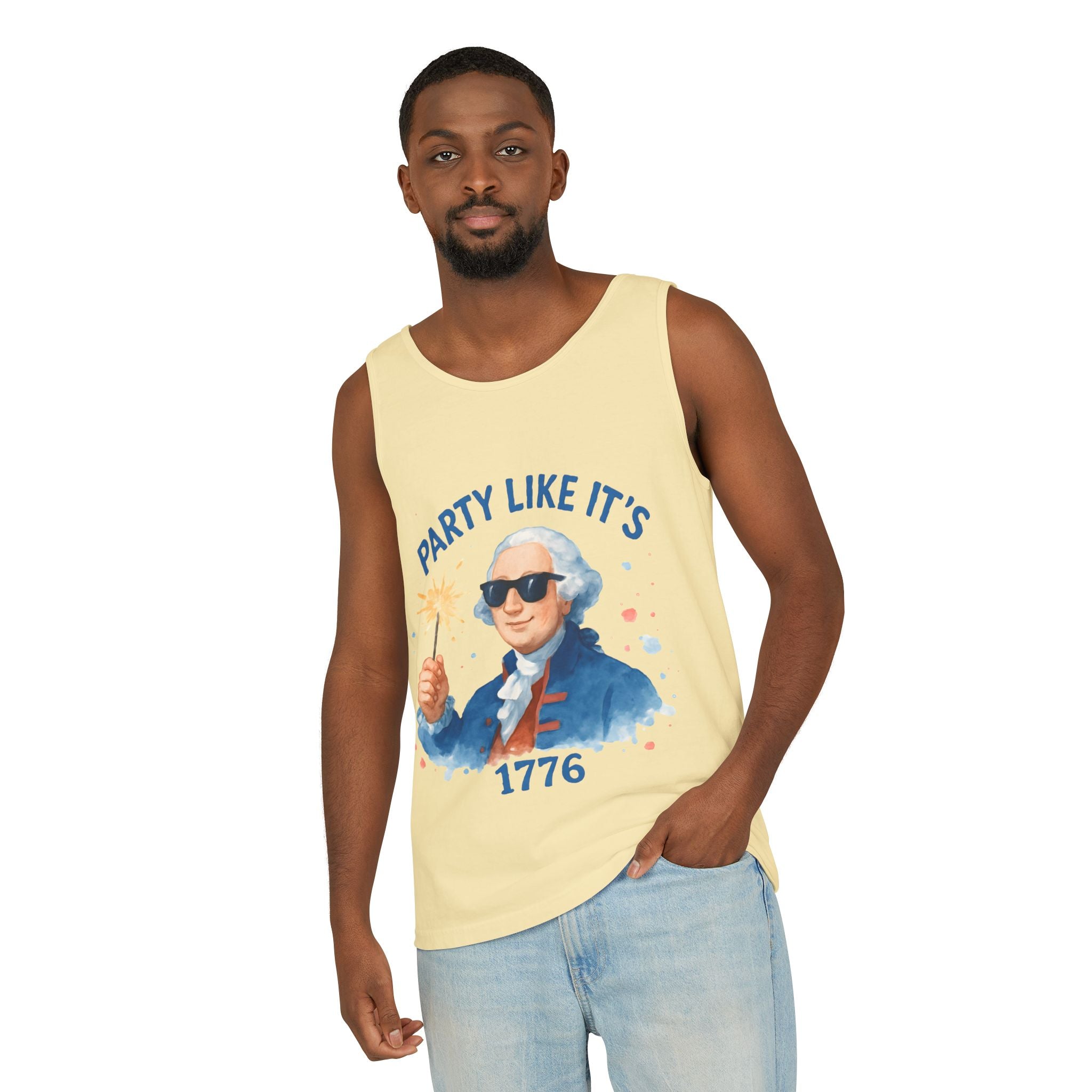 Party Like It's 1776 Tank Top — Patriotic George Washington Graphic