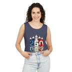 50 Years American Flag Castle Tank Top for Celebratory Wear