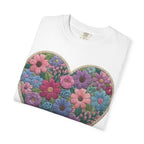 Floral Heart T-Shirt — Colorful Bouquet Heart Graphic (Print It Your Way)