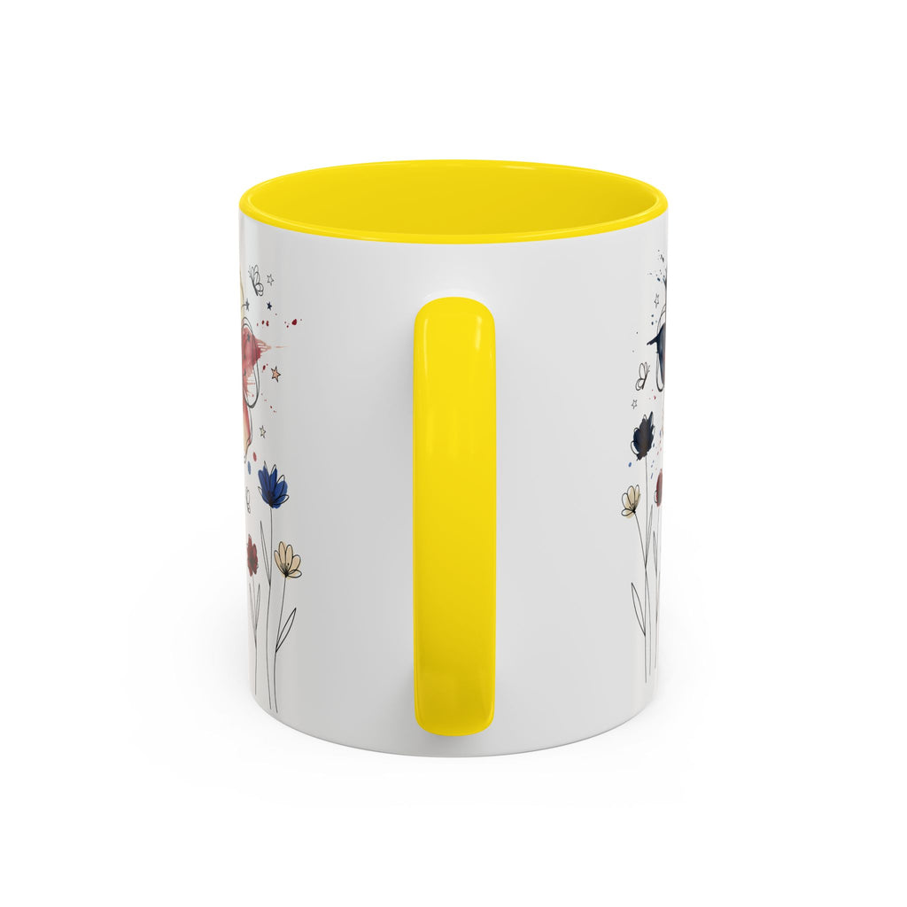 Patriotic Anemone Accent Coffee Mug Classic Floral Design