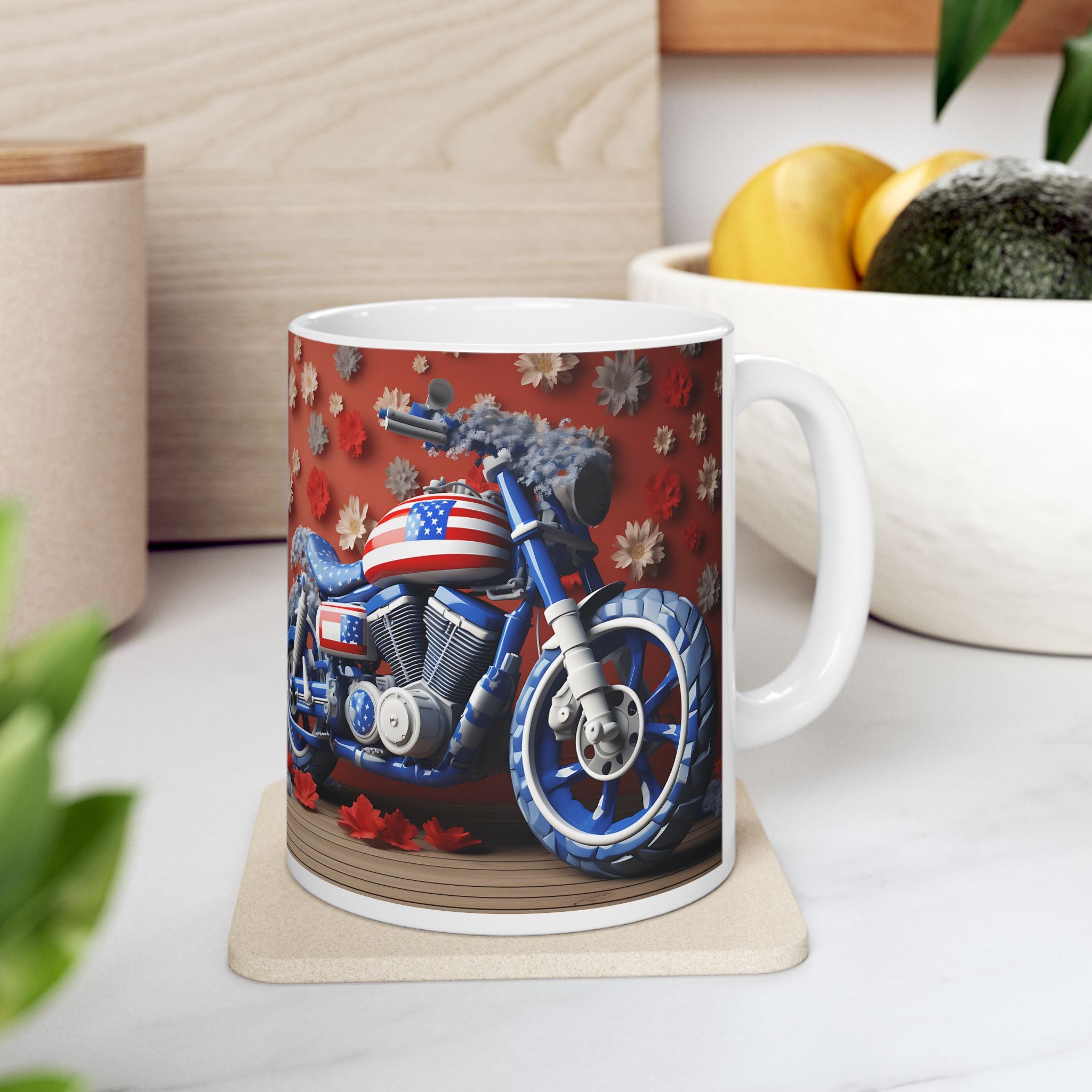 Vintage Patriot Motorcycle Ceramic Mug for Every Occasion
