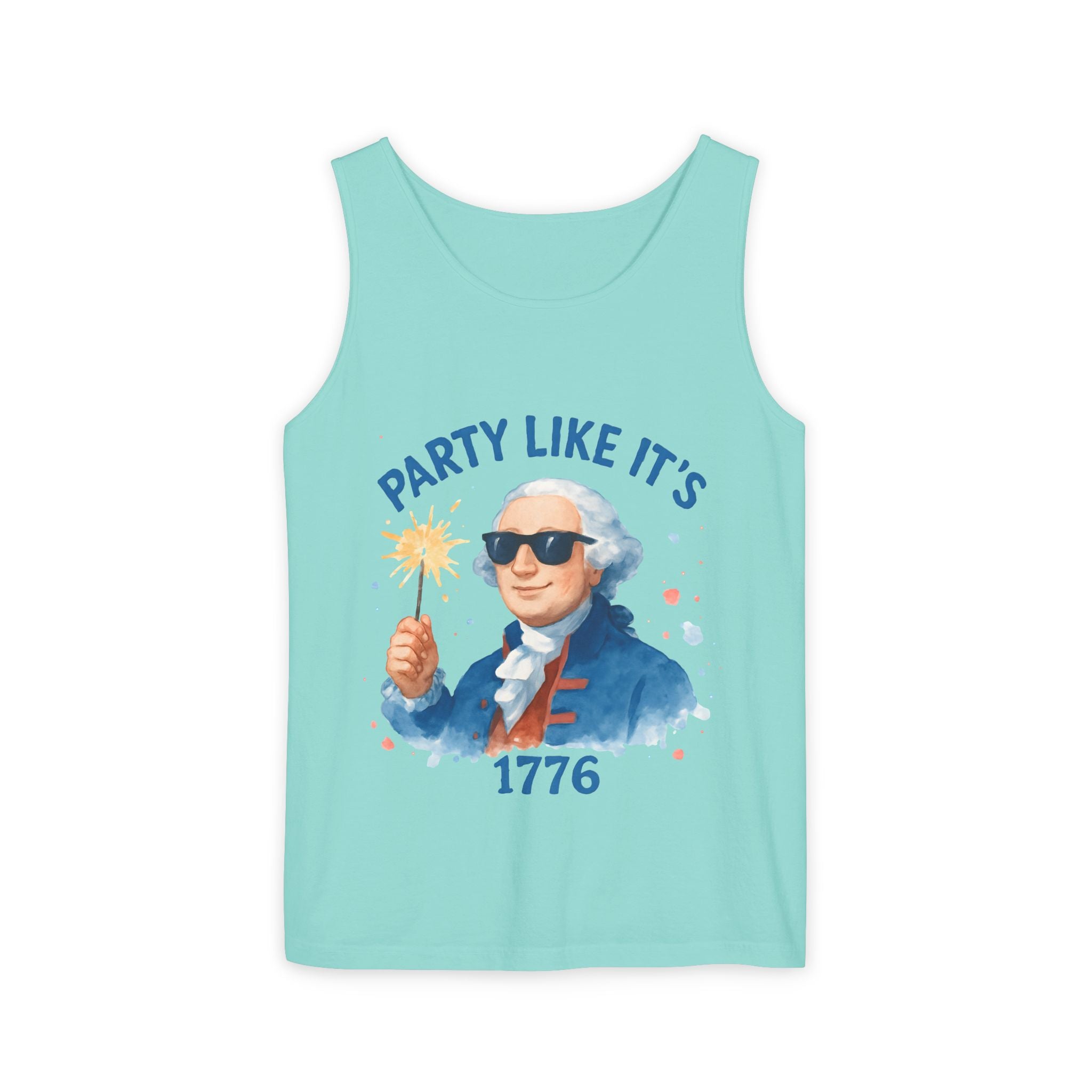 Party Like It's 1776 Tank Top — Patriotic George Washington Graphic