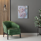 Floral Lotus Stretched Canvas Wall Art — Pastel Bloom Decorative Canvas