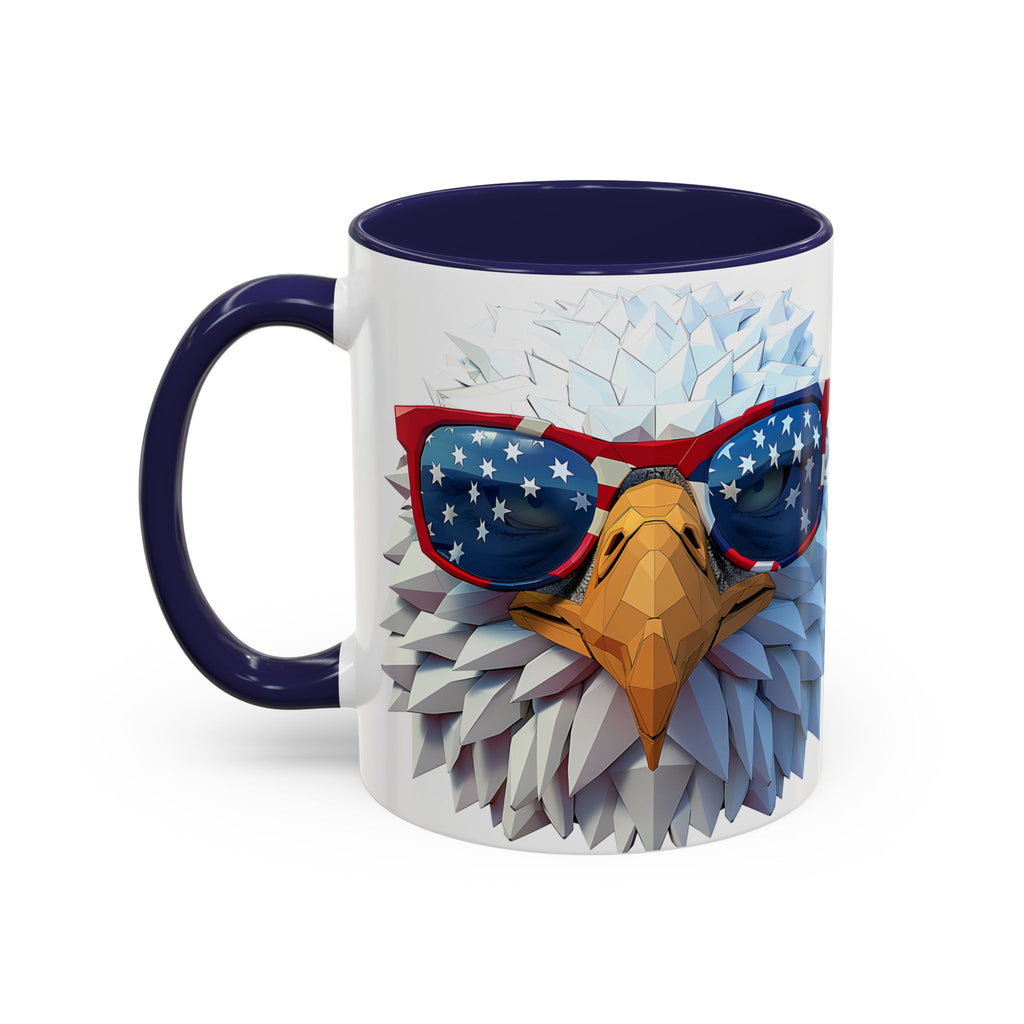 Patriotic Eagle Coffee Mug with American Flag Sunglasses