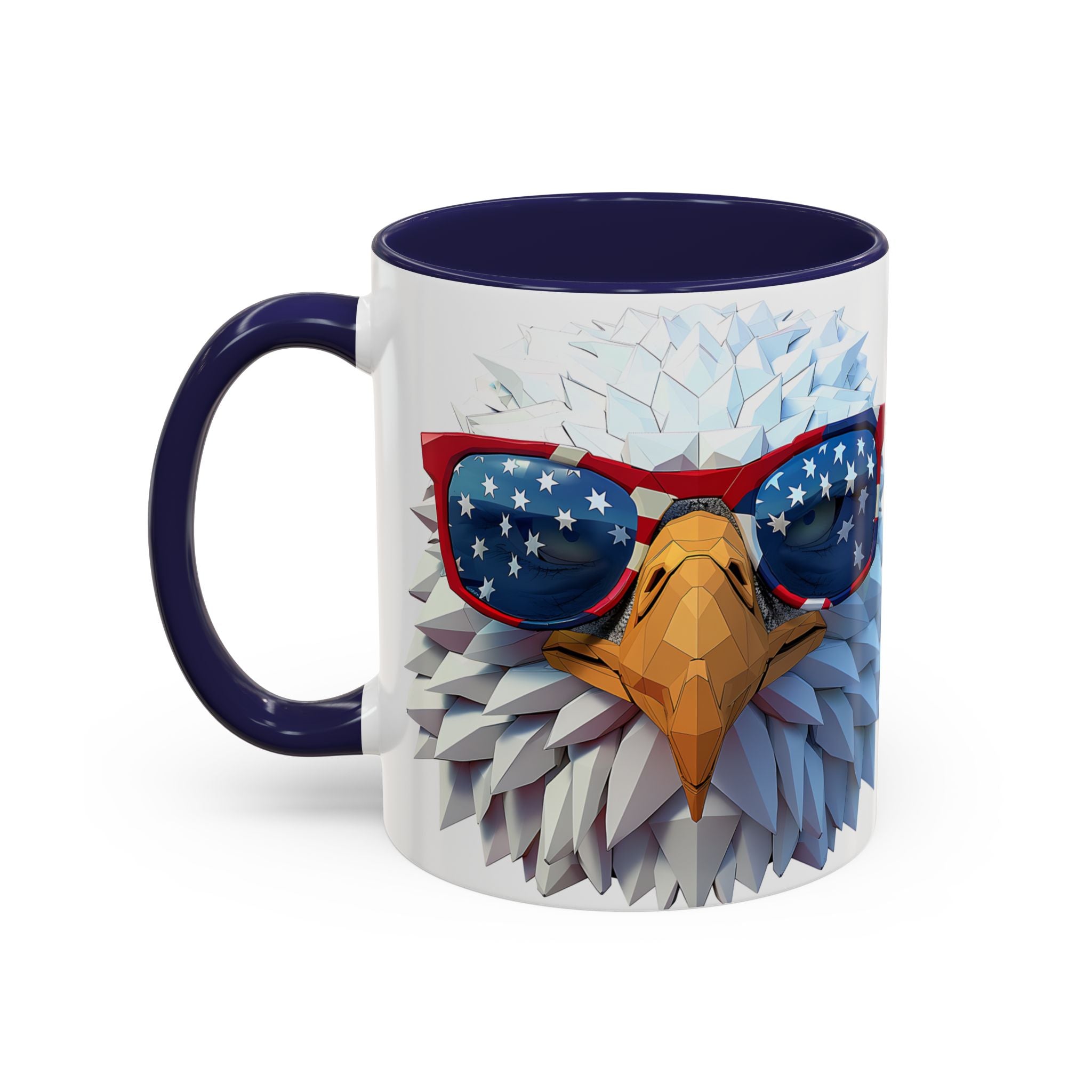 Patriotic Eagle Coffee Mug with American Flag Sunglasses