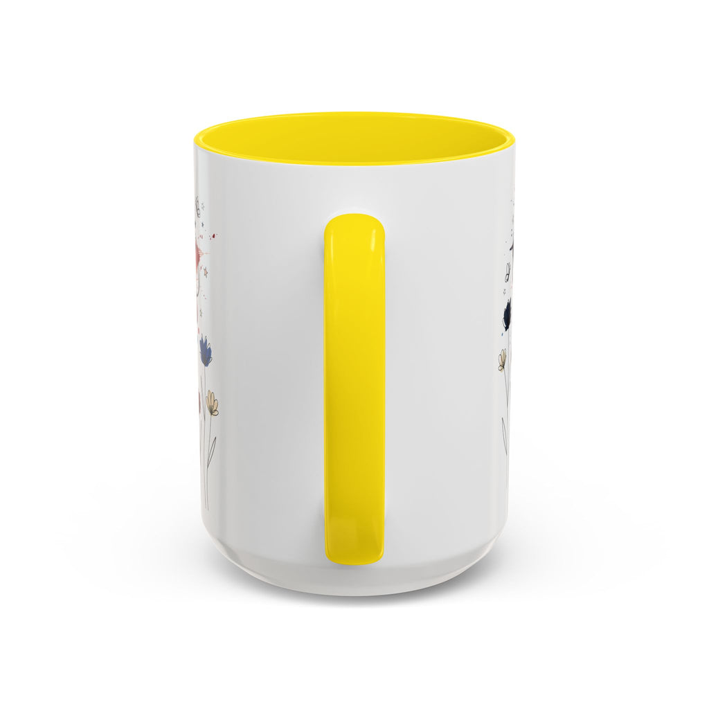 Patriotic Anemone Accent Coffee Mug Classic Floral Design