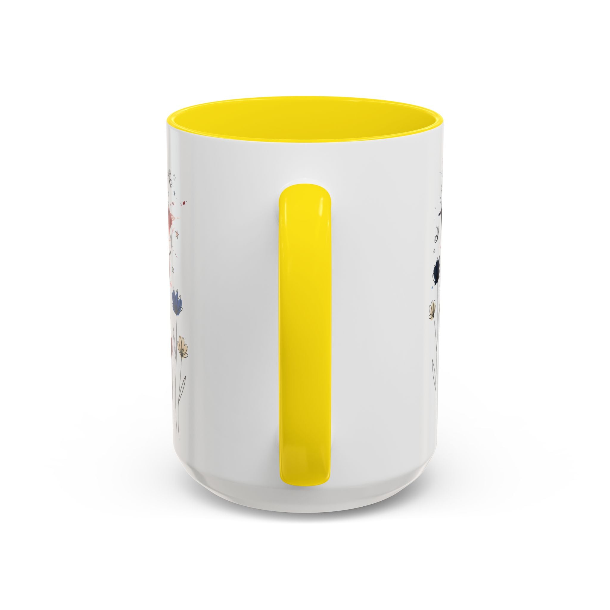 Patriotic Anemone Accent Coffee Mug Classic Floral Design