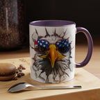 American Eagle Coffee Mug with USA Flag Accent Design