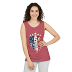 50 Years American Flag Castle Tank Top for Celebratory Wear