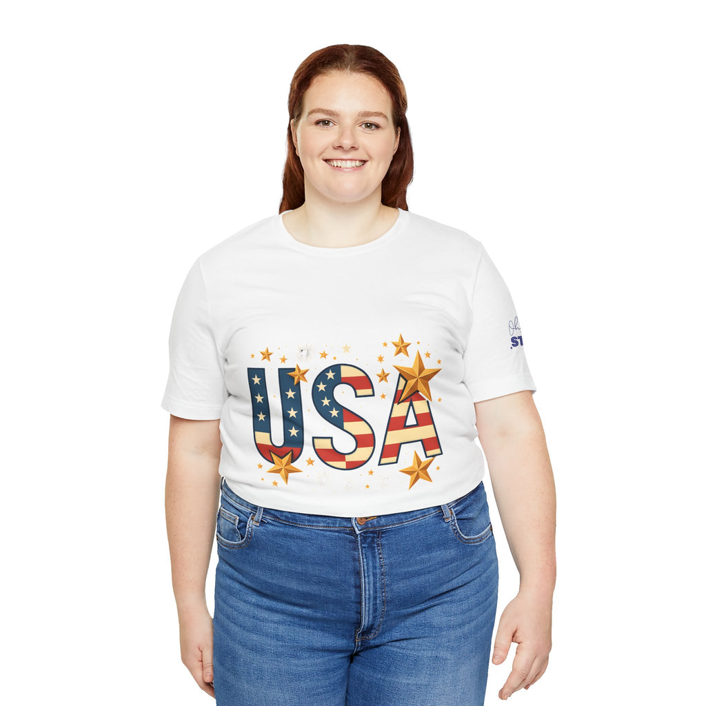 USA Flag Stars T-Shirt — Patriotic American Independence Day Tee