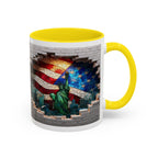 American Flag & Statue of Liberty Accent Coffee Mug – Patriotic USA Ceramic Mug