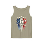 50 Years American Flag Castle Tank Top for Celebratory Wear