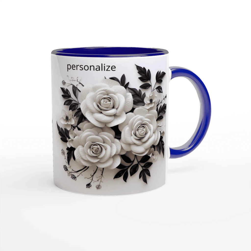 11oz Ceramic Coffee Mug with Colored Rim for Everyday Use - My True Design