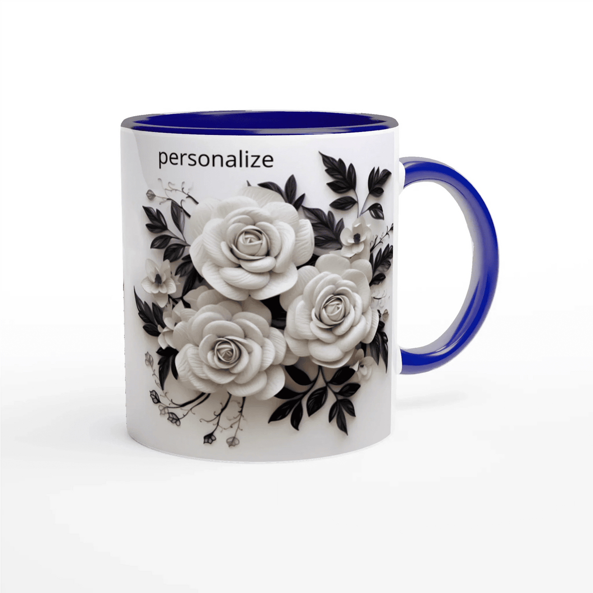 11oz Ceramic Coffee Mug with Colored Rim for Everyday Use - My True Design