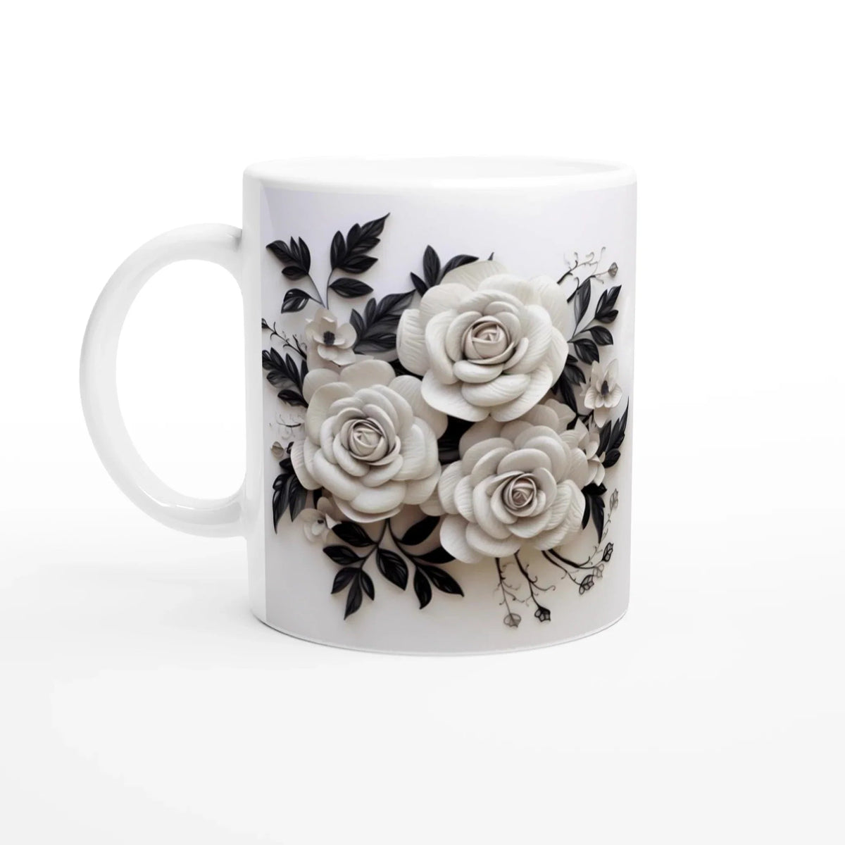 11oz Ceramic Coffee Mug with Colored Rim for Everyday Use - My True Design