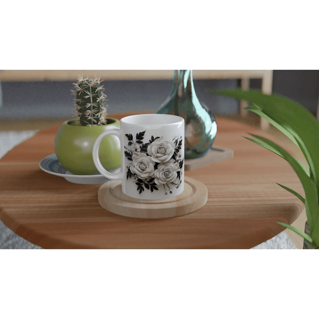 11oz Ceramic Coffee Mug with Colored Rim for Everyday Use - My True Design