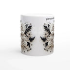 11oz Ceramic Coffee Mug with Colored Rim for Everyday Use - My True Design