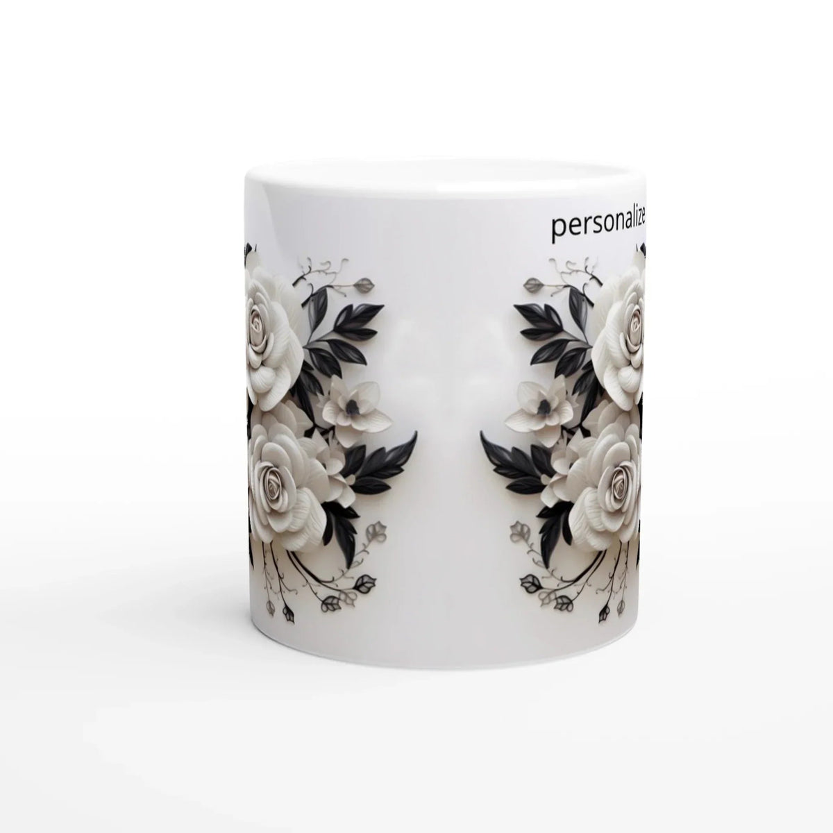 11oz Ceramic Coffee Mug with Colored Rim for Everyday Use - My True Design