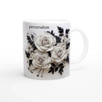 11oz Ceramic Coffee Mug with Colored Rim for Everyday Use - My True Design