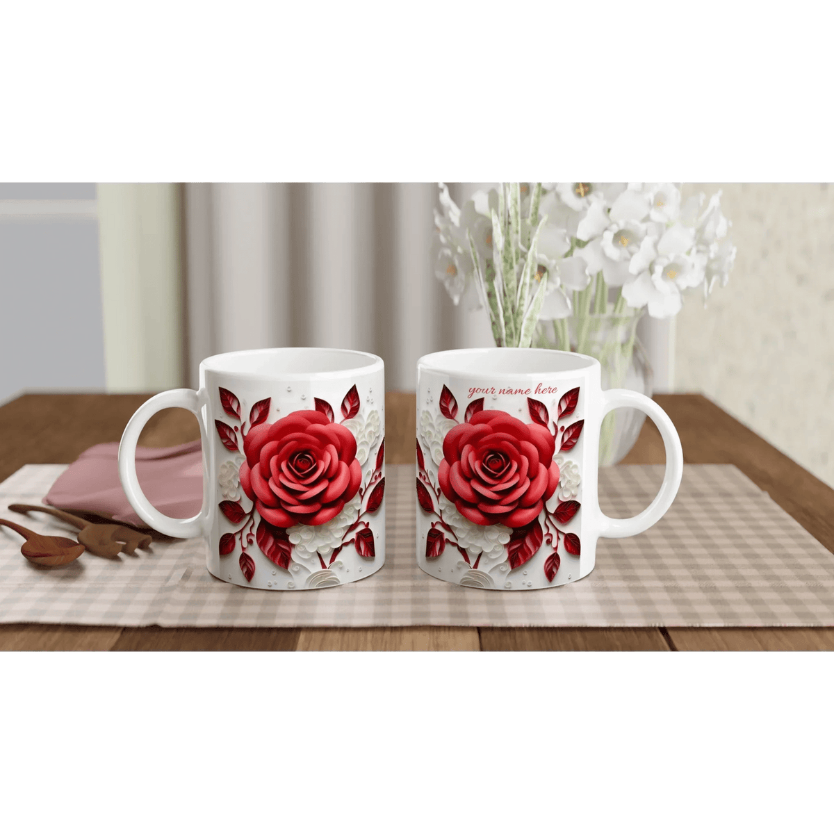 11oz Ceramic Coffee Mug with Colored Rim - My True Design