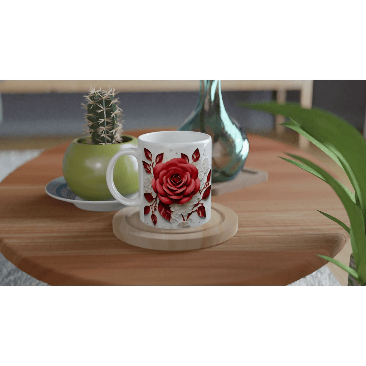 11oz Ceramic Coffee Mug with Colored Rim - My True Design