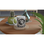 11oz Ceramic Mug - Glossy White with Colored Rim - My True Design