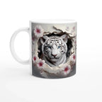 11oz Ceramic Mug - Glossy White with Colored Rim - My True Design