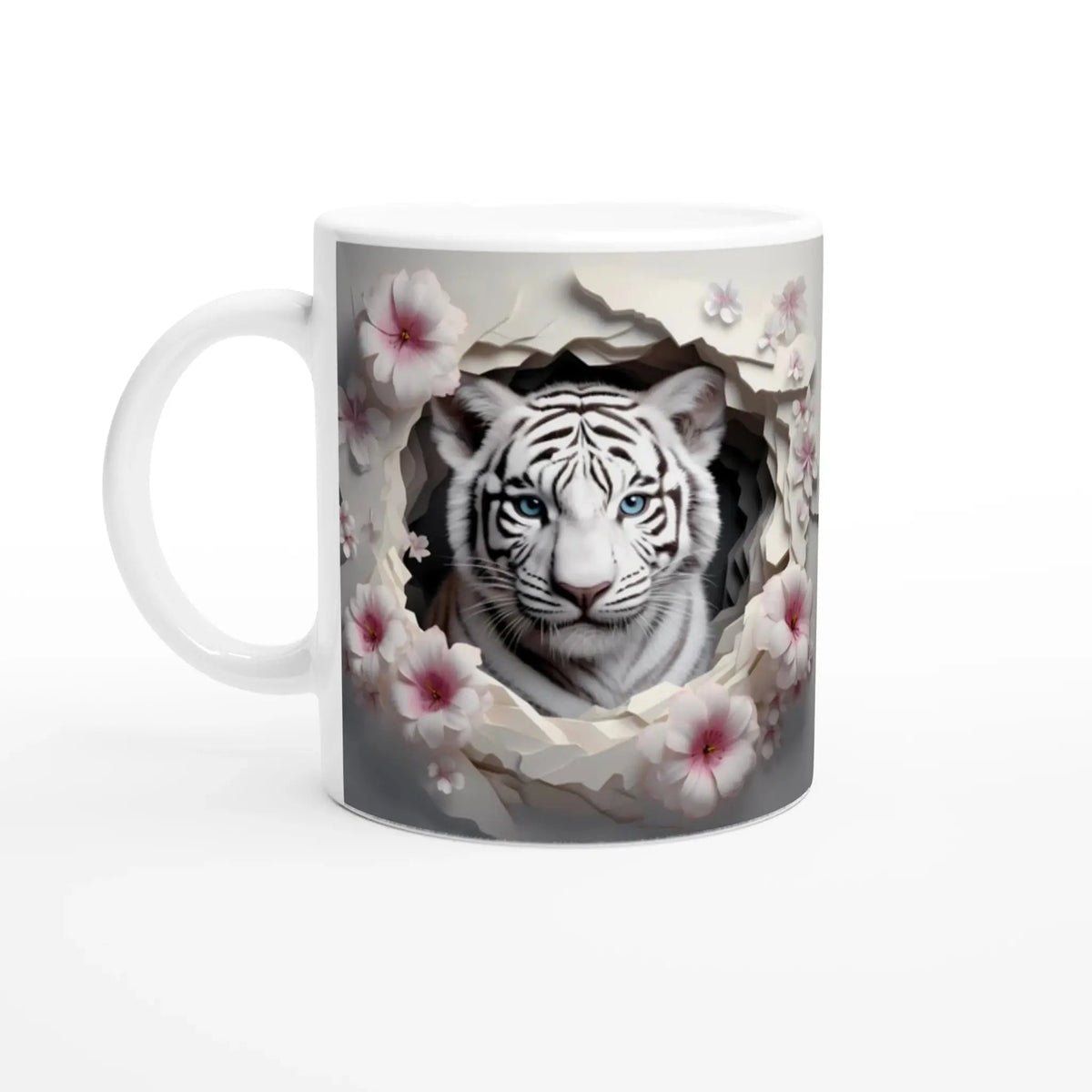11oz Ceramic Mug - Glossy White with Colored Rim - My True Design