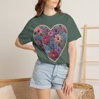 Floral Heart T-Shirt — Colorful Bouquet Heart Graphic (Print It Your Way)