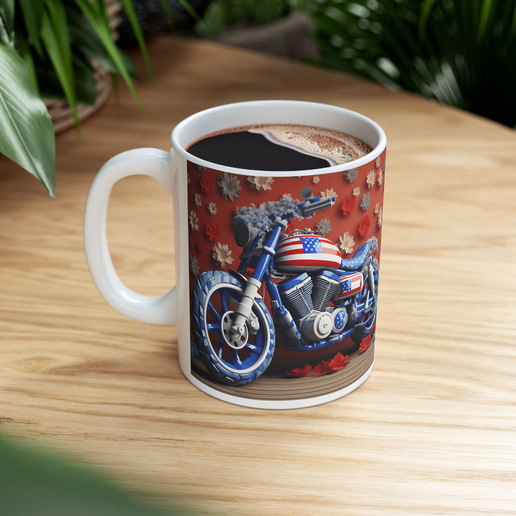 Vintage Patriot Motorcycle Ceramic Mug for Every Occasion