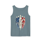 50 Years American Flag Castle Tank Top for Celebratory Wear