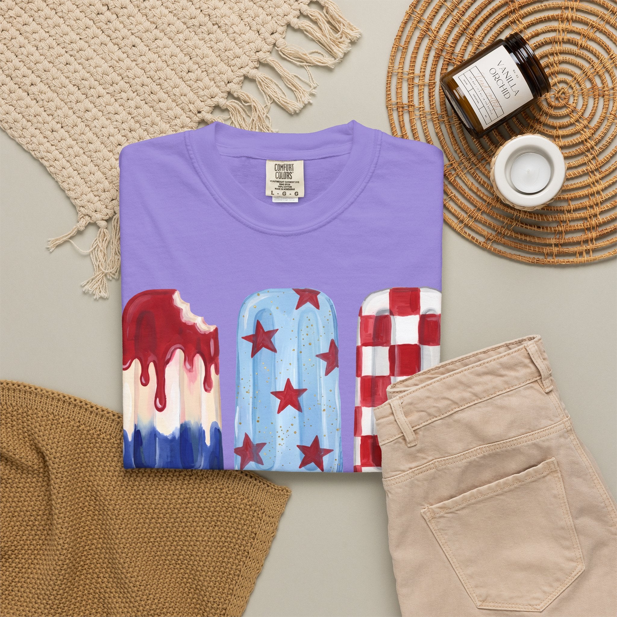 Patriotic Popsicle T-Shirt — Red, White & Blue Fourth of July Tee