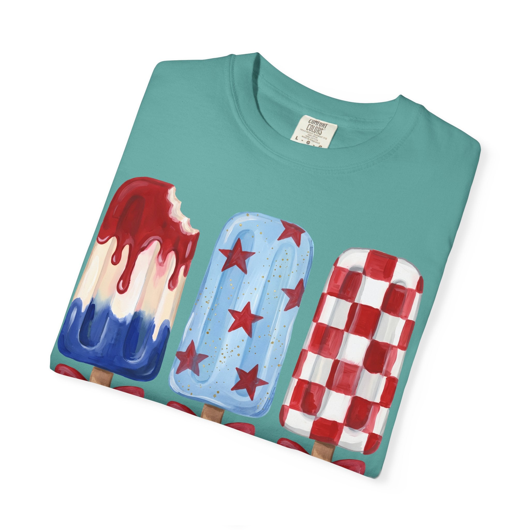 Patriotic Popsicle T-Shirt — Red, White & Blue Fourth of July Tee