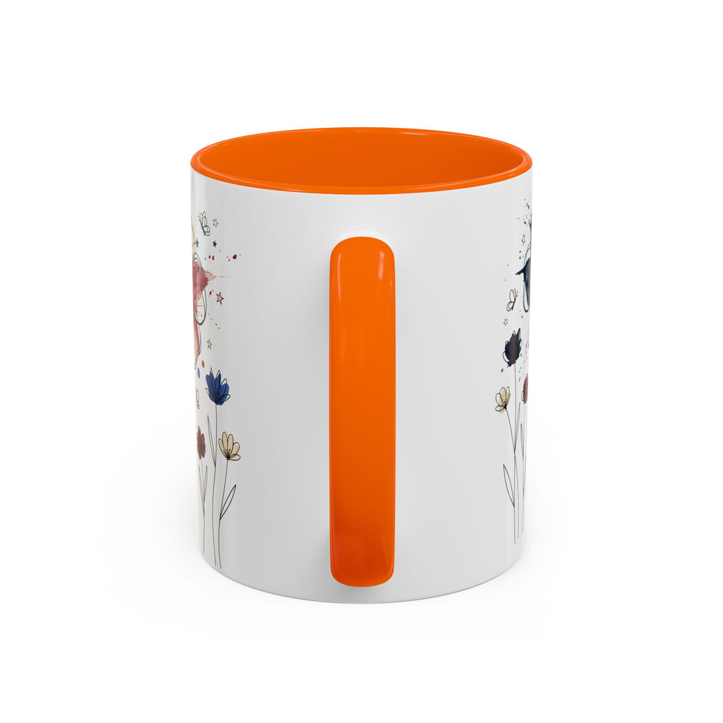 Patriotic Anemone Accent Coffee Mug Classic Floral Design