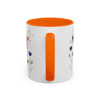 Patriotic Anemone Accent Coffee Mug Classic Floral Design