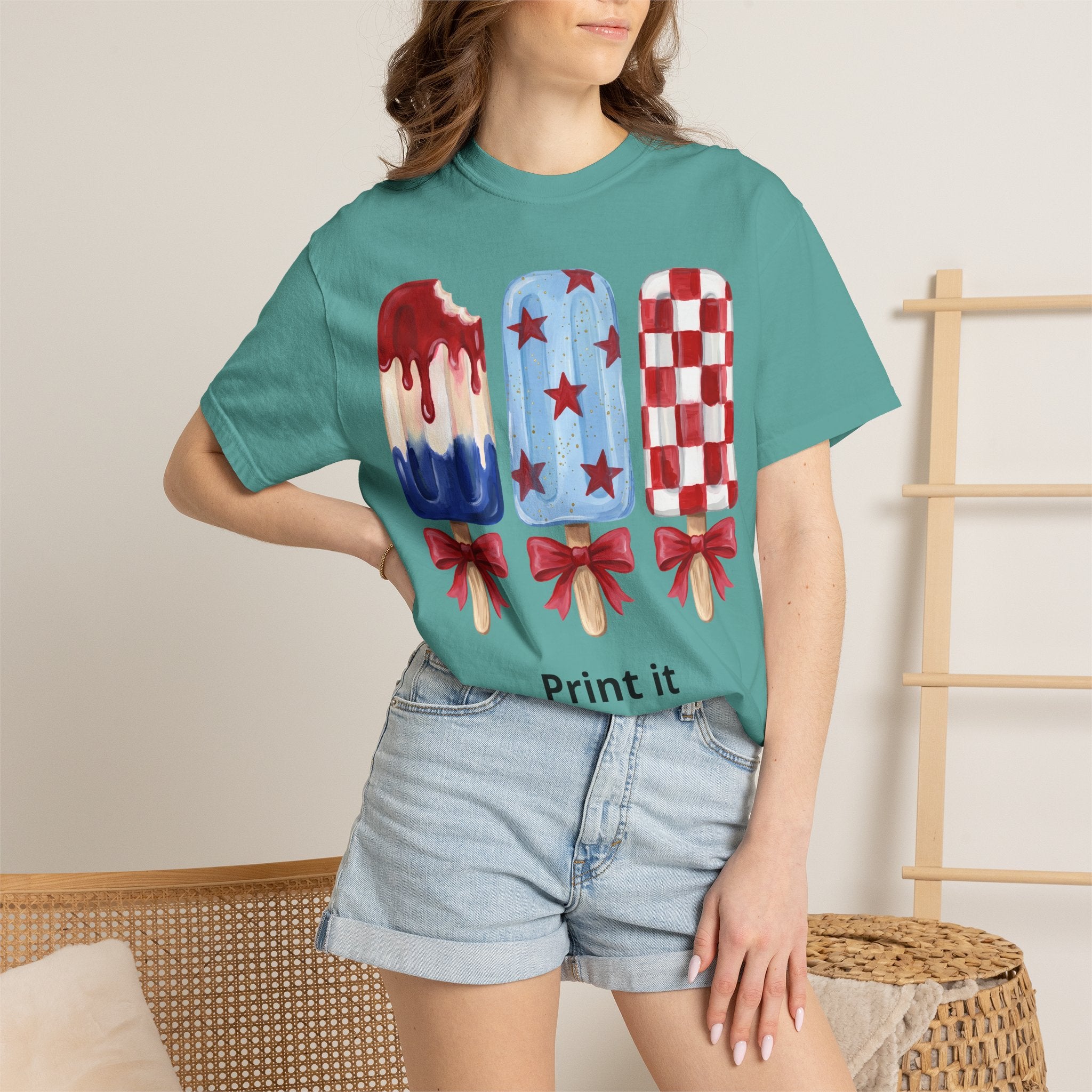 Patriotic Popsicle T-Shirt — Red, White & Blue Fourth of July Tee