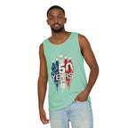 50 Years American Flag Castle Tank Top for Celebratory Wear