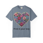Floral Heart T-Shirt — Colorful Bouquet Heart Graphic (Print It Your Way)