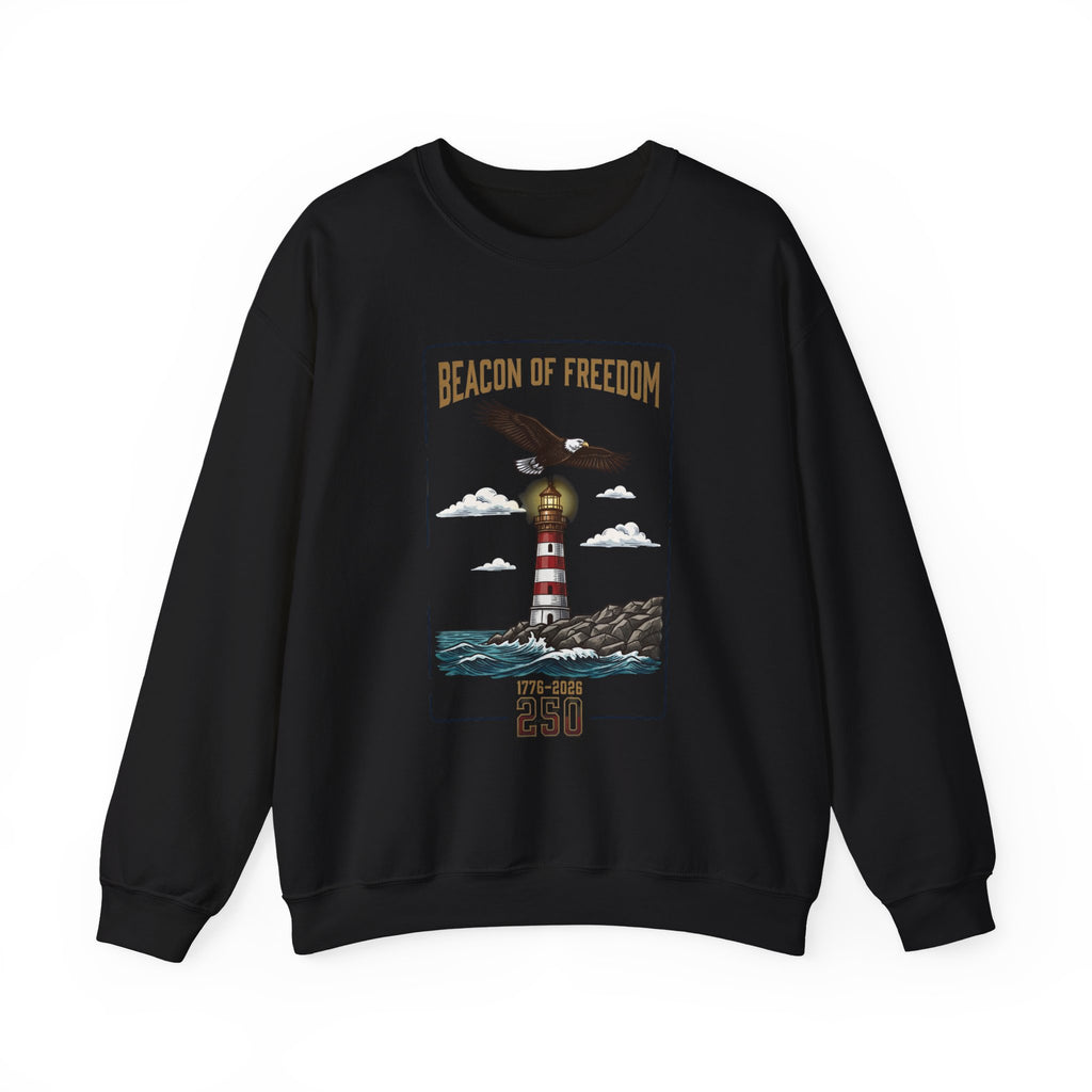 Beacon of Freedom Lighthouse Sweatshirt | 250th 4th of July Patriotic Milestone