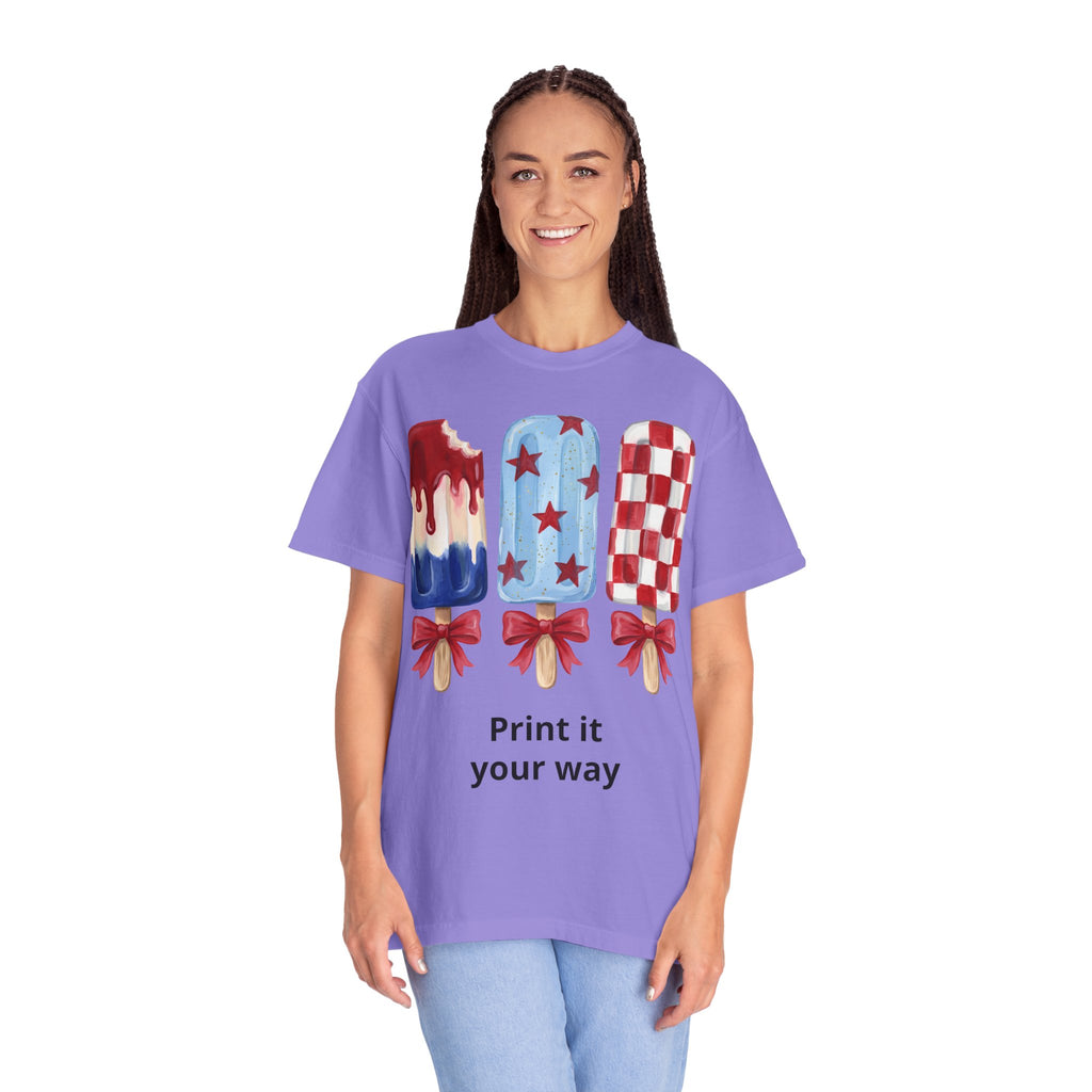 Patriotic Popsicle T-Shirt — Red, White & Blue Fourth of July Tee