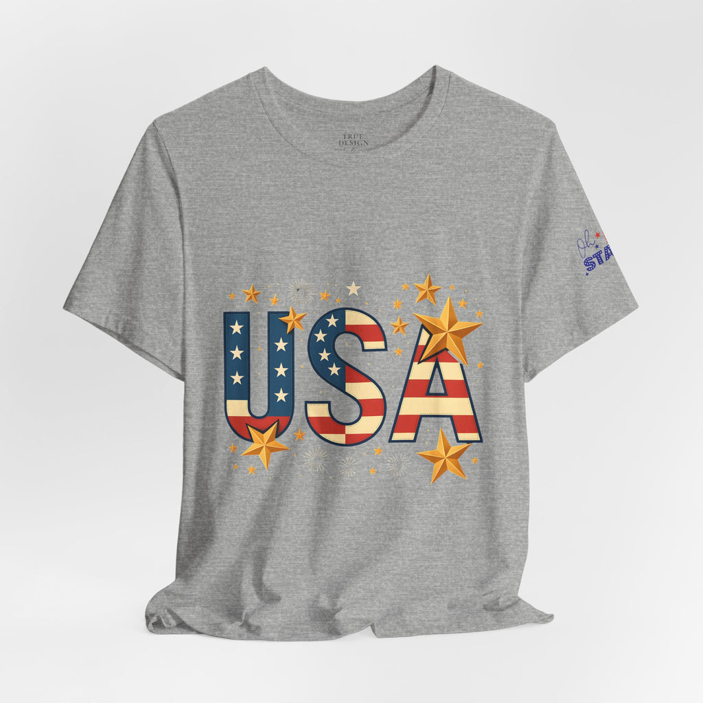 USA Flag Stars T-Shirt — Patriotic American Independence Day Tee