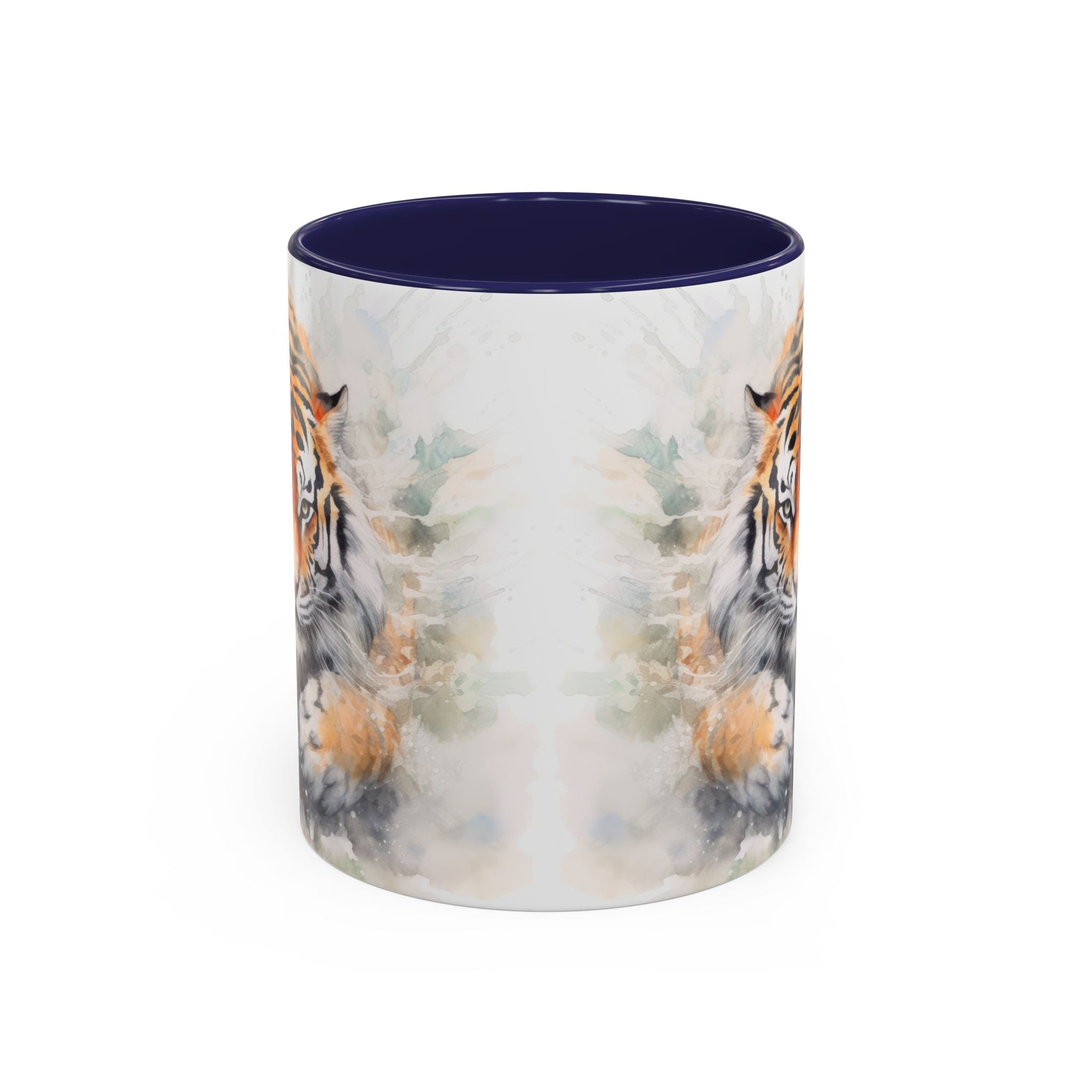 Tiger Watercolor Accent Coffee Mug – Artistic Wildlife Ceramic Mug (11/15oz)